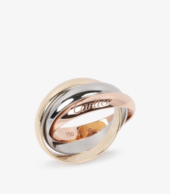 18ct White Gold, 18ct Yellow Gold and 18ct Rose Gold Medium Trinity Ring
