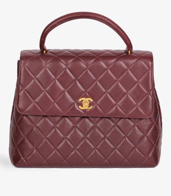 Bordeaux Quilted Caviar Leather Vintage Classic Kelly