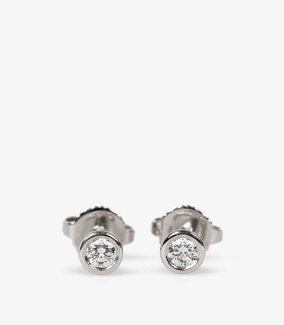 0.16ct Brilliant Cut Platinum Elsa Peretti Diamonds by the Yard Stud Earrings