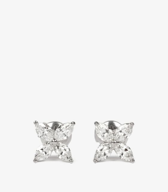 Marquise Cut Diamond Platinum Large Victoria Earrings