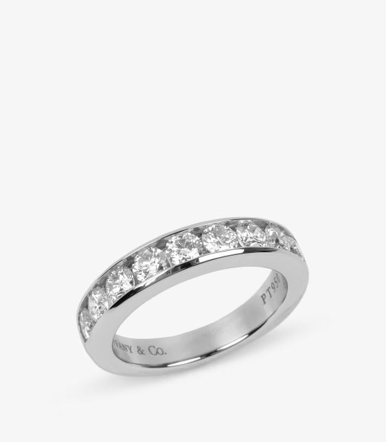 Brilliant Cut Diamond Platinum Half Eternity Ring