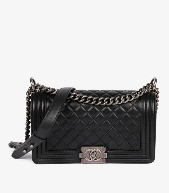 Black Quilted Lambskin Medium Le Boy