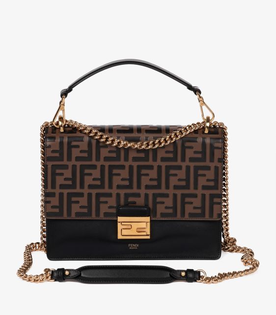 Black & Brown Zucca Monogram Calfskin Leather Medium Kan U