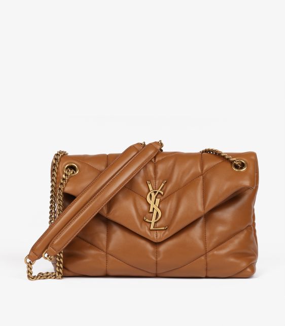 Caramel Quilted Nappa Leather Puffer Small Loulou