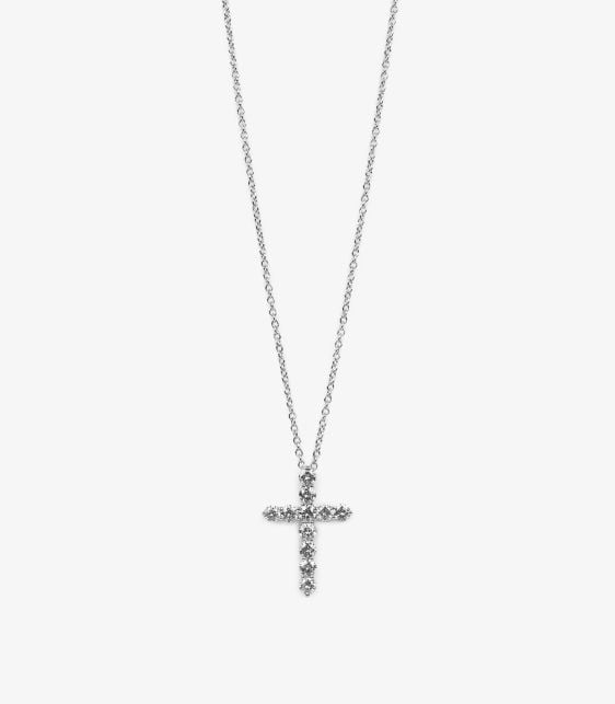0.42ct Brilliant Cut Diamond Platinum Small Cross Pendant