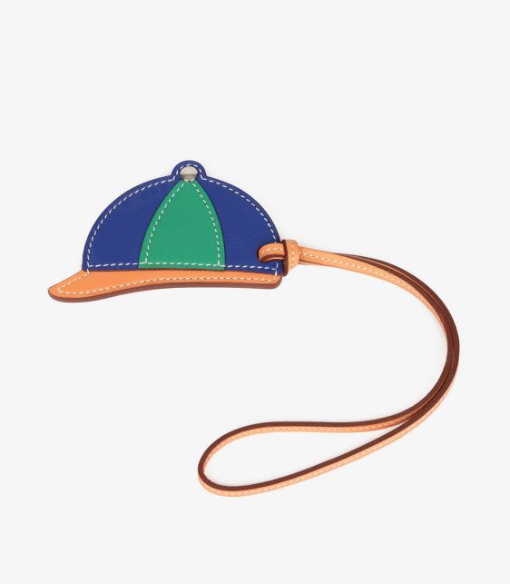 Hermès Terre Cuite Butler Leather, Blue Electric & Vert Vertigo Swift Leather Paddock Bombe Charm at Xupes