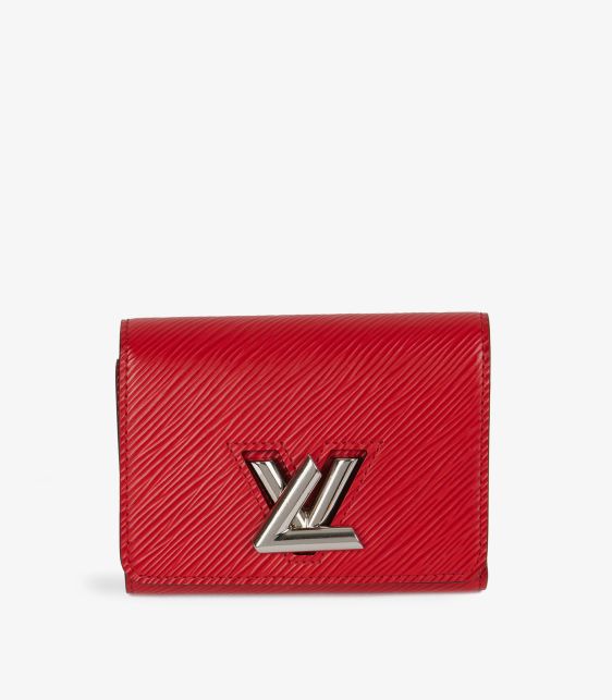 Coquelicot Epi Leather Twist Compact Wallet