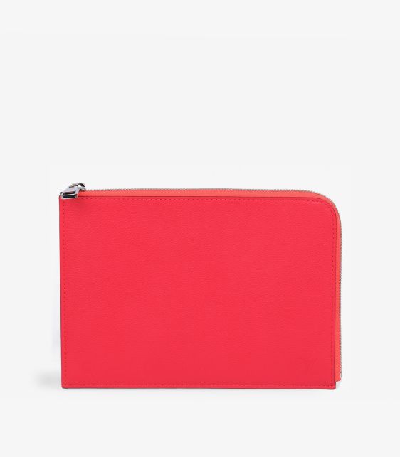 Poppy Calfskin Leather Pochette Jules PM