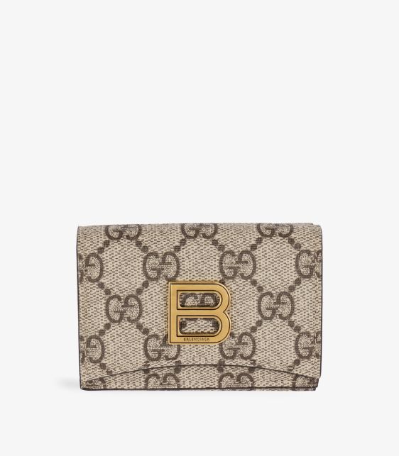 x Balenciaga GG Supreme Canvas The Hacker Project Hourglass Card Case Wallet