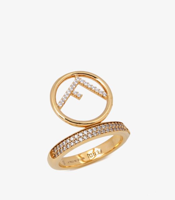 Crystal Gold Tone F Is Fendi Ring