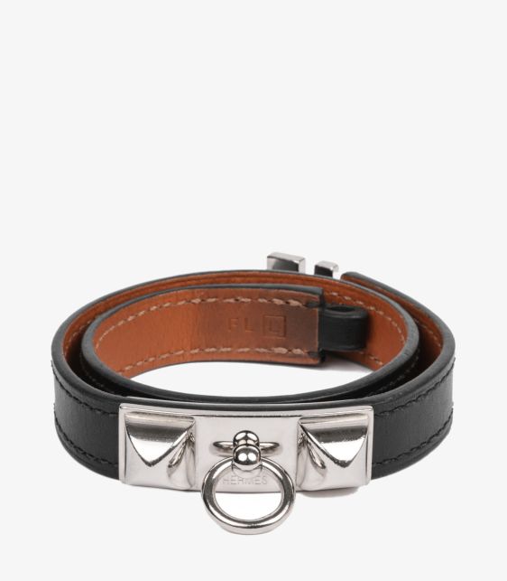 Hermès Black Rivale Double Tour Bracelet at Xupes