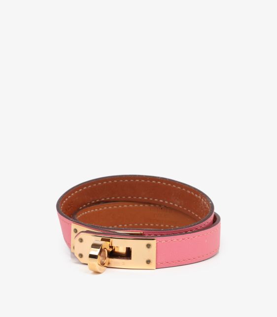 Hermès Mauve Sylvestre Swift Leather T2 Kelly Double Tour Bracelet at Xupes