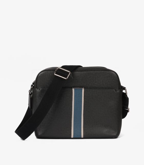 Ardoise Taiga Leather Stripe Anton Messenger