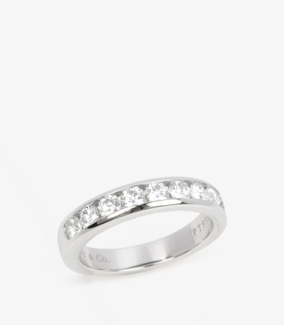 Brilliant Cut Diamond Platinum Half Eternity Ring