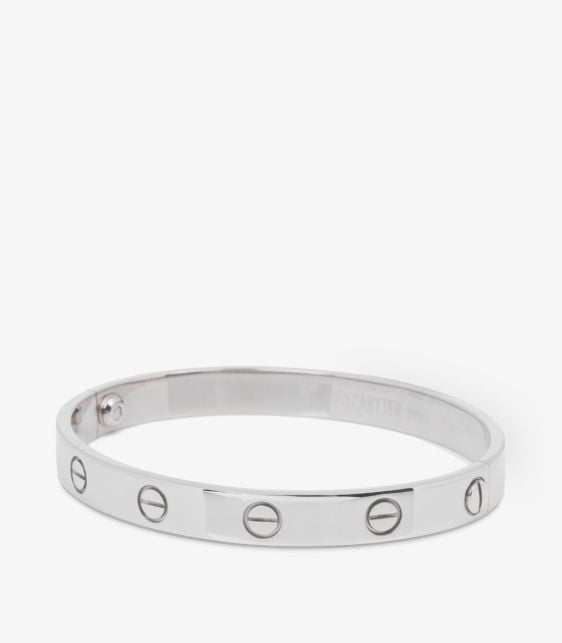 18ct White Gold Love Bangle