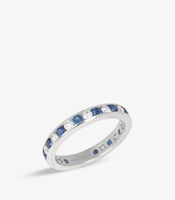 Brilliant cut Sapphire and Diamond Platinum Full Eternity Ring