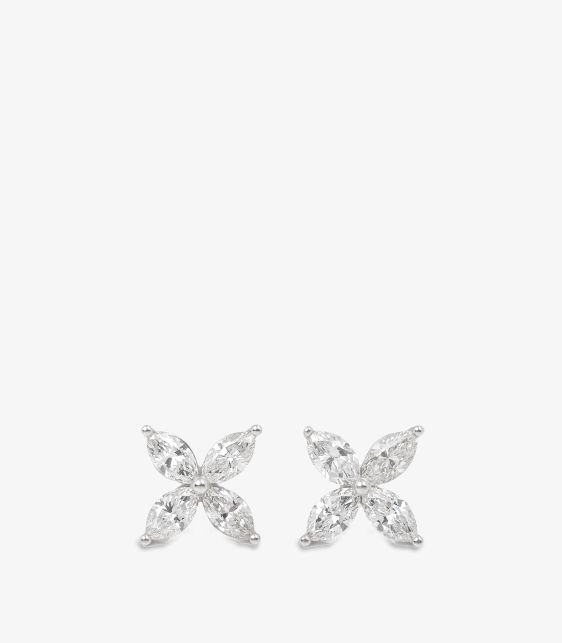 Marquise Cut Diamond Platinum Medium Victoria Earrings