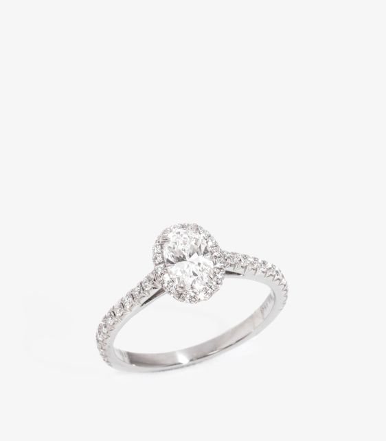 0.46ct Oval Cut Diamond Platinum Soleste Ring