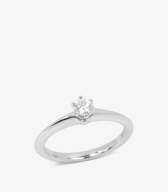 Brilliant Cut 0.19ct Diamond Platinum Tiffany Setting Ring