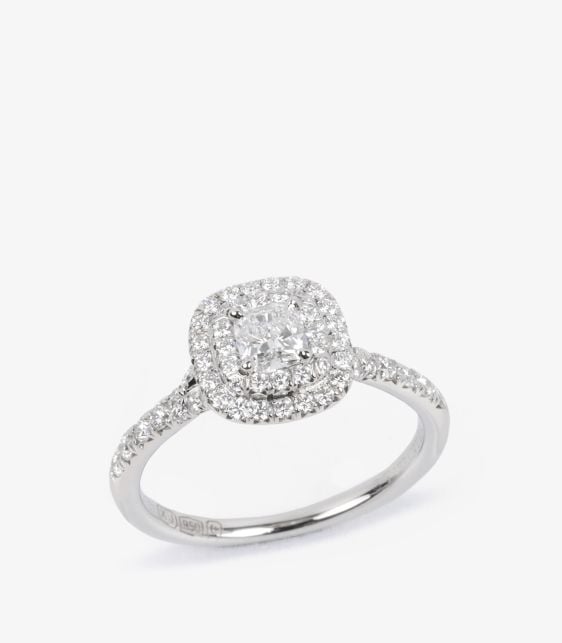 0.27ct Cushion Cut Diamond Platinum Soleste Ring