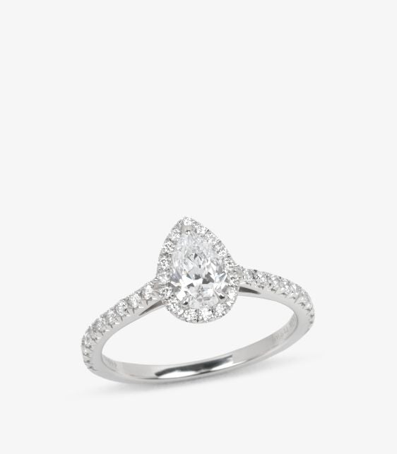 0.42ct Pear Cut Diamond Platinum Soleste Ring