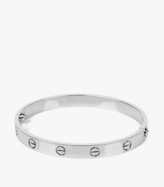18ct White Gold Love Bangle