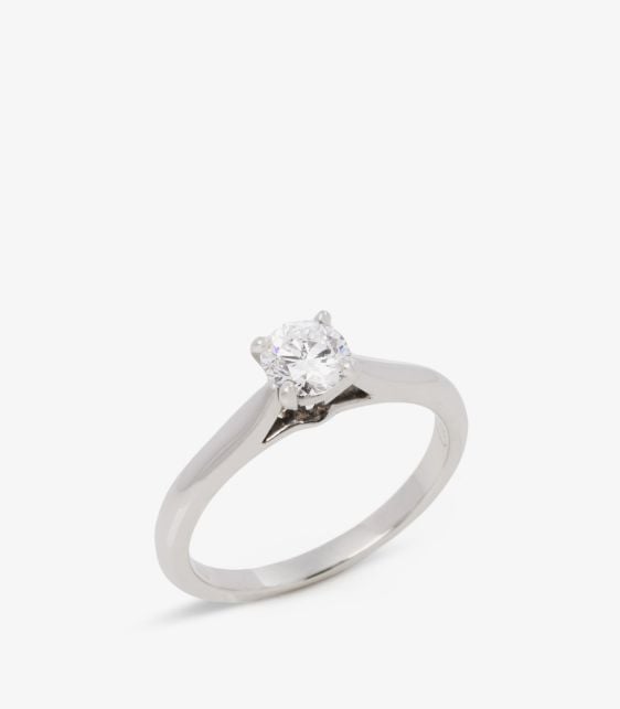 Brilliant Cut 0.31ct Solitaire Diamond Platinum 1895 Ring