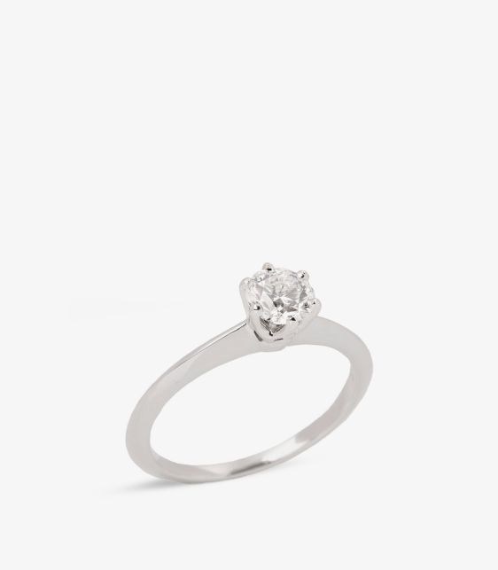 Brilliant Cut 0.48ct Diamond Platinum Tiffany Setting Ring
