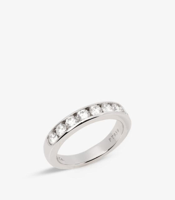 Brilliant Cut Diamond Platinum Half Eternity Ring