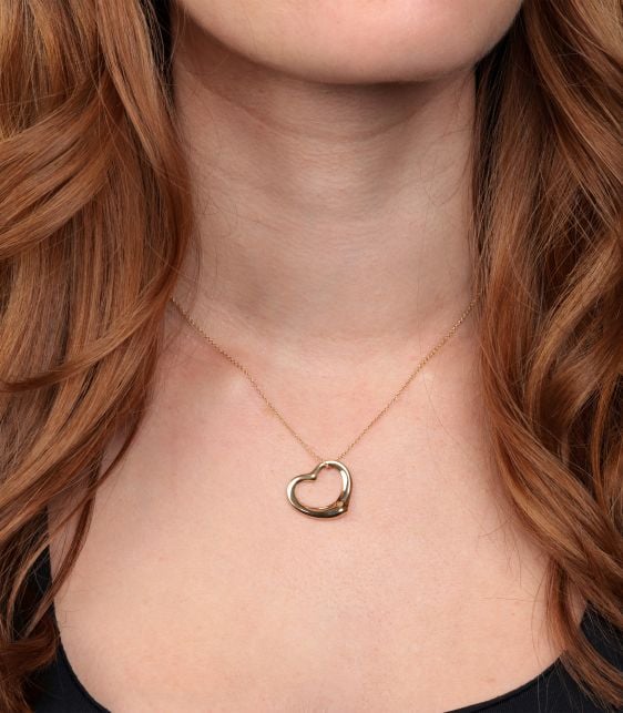 18ct Yellow Gold 22mm Elsa Peretti Open Heart Pendant