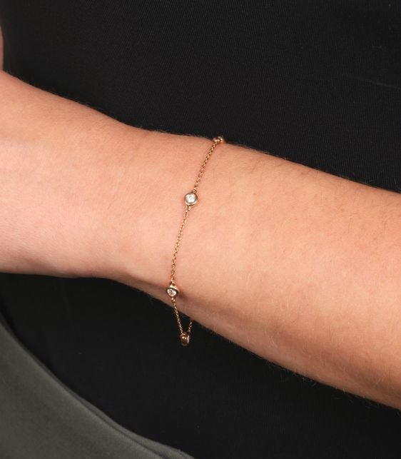 5 Diamond 18ct Rose Gold Elsa Peretti Diamonds by the Yard Bracelet