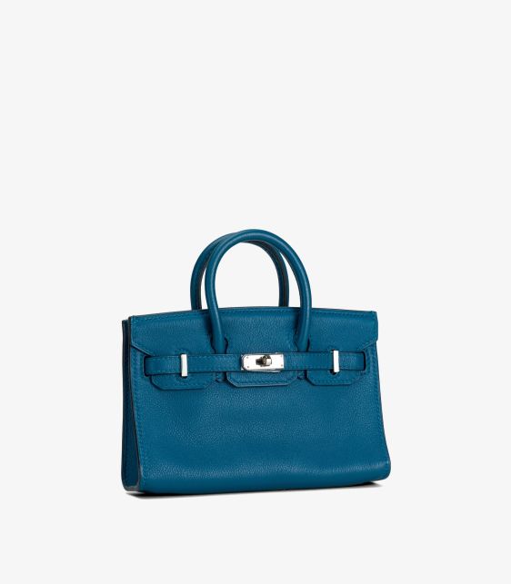 Bleu de Prusse Swift Leather Micro Tiny Birkin 15cm