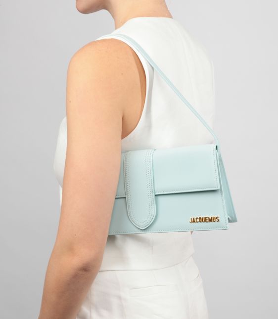 Pale Blue Smooth Calfskin Leather Le Bambino Long