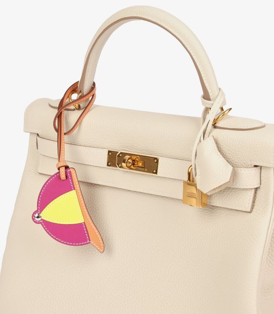 Terre Cuite Butler Leather, Rose Pourpre & Lime Swift Leather Paddock Bombe Charm