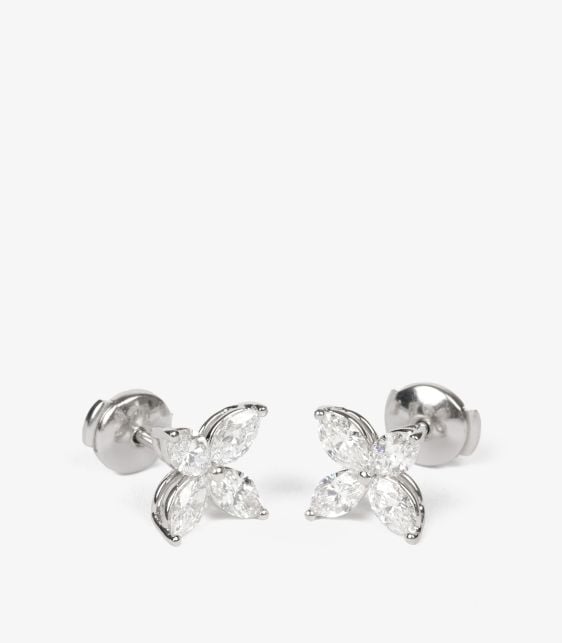 Marquise Cut Diamond Platinum Large Victoria Earrings