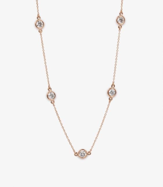 1.54ct Diamond 18ct Rose Gold Elsa Peretti Diamonds by the Yard Necklace