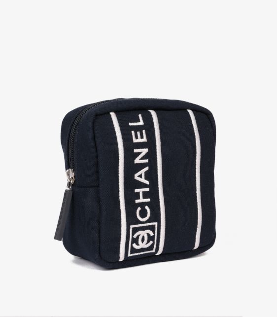 Navy Canvas Sports Line Tennis Pouch and Balls Set