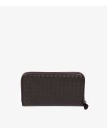 Bottega Veneta Brown Intrecciato Leather Long Zip Wallet at Xupes